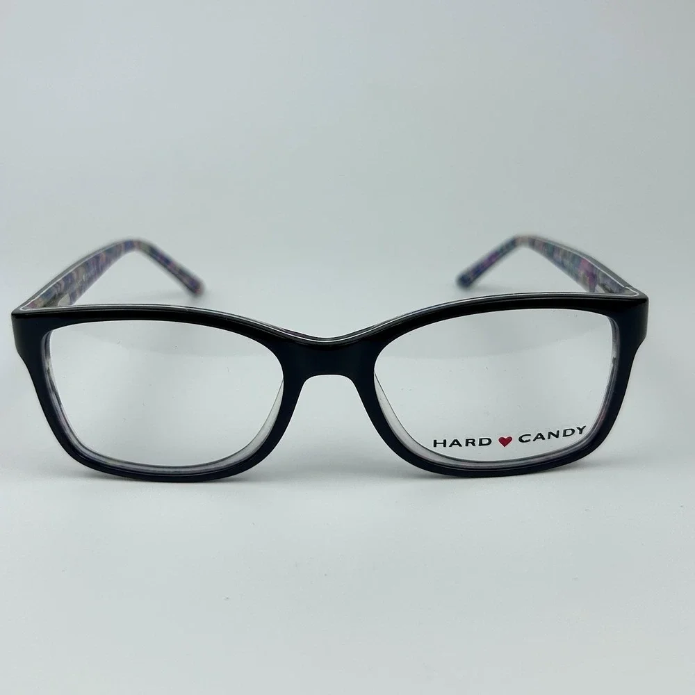 Hard Candy HC29 Dpur Womens Eyeglasses Frame Black Plastic Full Rim 50-17-135 mm